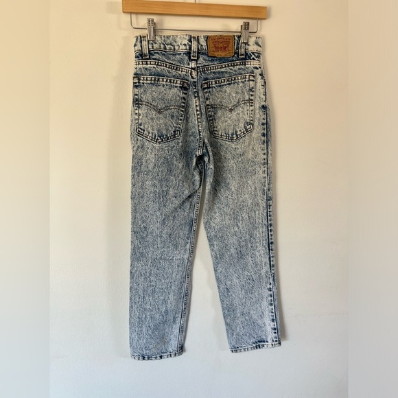 Levi's 505 Vintage Student Fit Pants Acid Wash Straight Leg Jeans Size W27XL28 - Picture 4 of 8